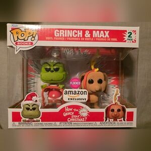 Funko Grinch & Max Vinyl Figures - Green and Brown